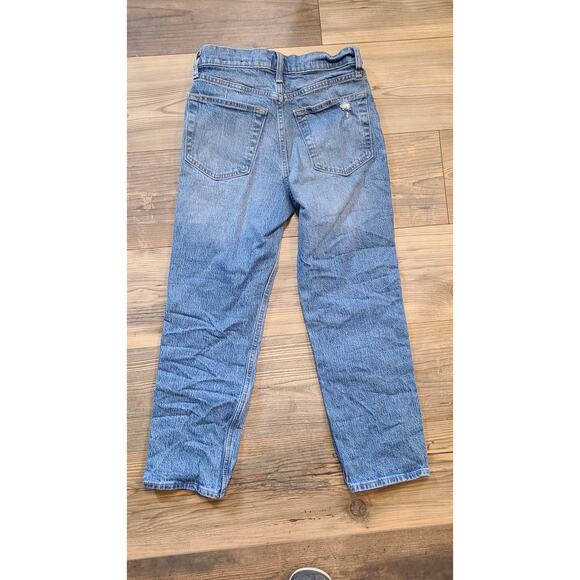 Gap Cheeky Straight Jeans Womens 0/25P Petite Button Fly Medium Wash High Rise - Picture 2 of 7